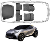 3D Fußmatten & Untere Kofferraumwanne Auto Set Kompatibel mit Toyota C-HR 2-Gen ab 2024 1.8 Hybrid ** Mit JBL Soundsystem **