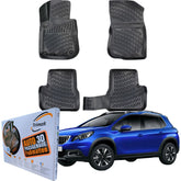 Trimak Autofußmatten kompatibel mit PEUGEOT 2008 (1.Gen) 2013-2019 Auto Allwetter Gummimatten