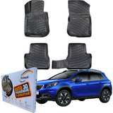 Trimak Autofußmatten kompatibel mit PEUGEOT 2008 (1.Gen) 2013-2019 Auto Allwetter Gummimatten