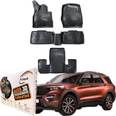 Trimak Autofußmatten kompatibel mit Ford Explorer 6 Sitzer ab 2020 Auto Allwetter Gummimatten