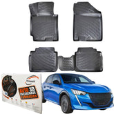 Trimak Autofußmatten kompatibel mit Peugeot 208_e Elektro Auto Allwetter Gummimatten