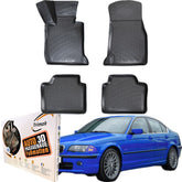 Trimak Autofußmatten kompatibel mit BMW 3ér E46 (1998-2004) Auto Allwetter Gummimatten