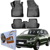 Trimak Autofußmatten kompatibel mit PEUGEOT 3008 1.Gen 2009-2016 Auto Allwetter Gummimatten