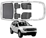 3D Fußmatten & Kofferraumwanne Auto Set Kompatibel mit Dacia Duster 4X2 1. Gen 2010 - 2018