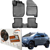 Trimak Autofußmatten kompatibel mit DACIA DUSTER 4x2 für Prestige-Paket 2.Gen 2018 - 2022 Auto Allwetter Gummimatten