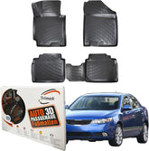 Trimak Autofußmatten kompatibel mit KIA Cerato 2004 -2009 Auto Allwetter Gummimatten