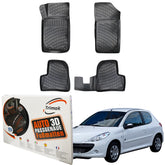 Trimak Autofußmatten kompatibel mit Peugeot 206 1998–2006 Auto Allwetter Gummimatten