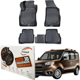 Trimak Autofußmatten kompatibel mit Fiat Doblo 2.Gen 2010 - 2022 Auto Allwetter Gummimatten