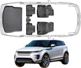 3D Fußmatten & Kofferraumwanne Auto Set Kompatibel mit Range Rover Evoque 1.Gen 2011-2018