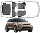 3D Fußmatten & Kofferraumwanne Auto Set Kompatibel mit Range Rover Evoque 2.Gen ab 2019
