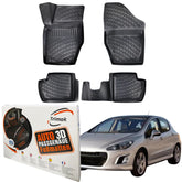 Trimak Autofußmatten kompatibel mit Peugeot 308 1.Gen 2007-2013 Auto Allwetter Gummimatten