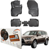 Trimak Autofußmatten kompatibel mit Mitsubishi Outlander 2.Gen CW0W 2006–2012 Auto Allwetter Gummimatten