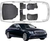 Set Autofußmatten und Kofferraummatte kompatibel mit Mercedes E Klasse W212 2009-2016 Limousine Nicht Umklappbare Rücksitze