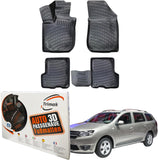 Trimak Autofußmatten kompatibel mit Dacia Logan 1. Gen 2004-2013 Auto Allwetter Gummimatten