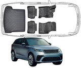 3D Fußmatten & Kofferraumwanne Auto Set Kompatibel mit Range Rover Velar zwischen 2017-2020