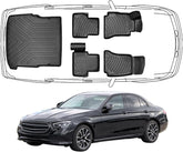 Set Autofußmatten und Kofferraummatte kompatibel mit Mercedes E Klasse W213 Limousine Umklappbare Rücksitze