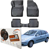 Trimak Autofußmatten kompatibel mit Ford Focus ’99 1.Gen 1998–2004 Auto Allwetter Gummimatten
