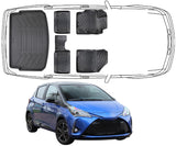 3D Fußmatten & Kofferraumwanne Auto Set Kompatibel mit Toyota Yaris 3.Gen (XP13) 2010 - 2020