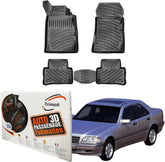 Trimak Autofußmatten kompatibel mit Mercedes-Benz C Klasse W202 1993-2000 Auto Allwetter Gummimatten