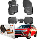 Trimak Autofußmatten kompatibel mit MITSUBISHI Outlander Hybrid (2014 - 2021) Auto Allwetter Gummimatten