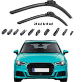 Trimak Flat Wiper Blade Scheibenwischer-Set AUDI A3 2013-2020 8V 26 & 18 zoll (65 & 45 cm)