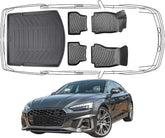 3D Fuß & Kofferraum Matte Auto Set Kompatibel mit Audi A5 F5 2016-2024