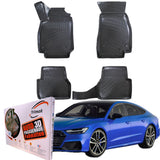 Trimak Autofußmatten kompatibel mit Audi A7 C8 ab 2018 Auto Allwetter Gummimatten