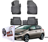 Trimak Autofußmatten kompatibel mit Toyota Auris E180 2012–2019 (kein Hybrid) Auto Allwetter Gummimatten