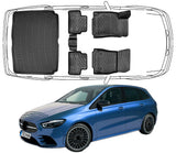 3D Fußmatten & Untere Kofferraumwanne Auto Set Kompatibel mit Mercedes-Benz B-Klasse W 247 2018 - 2026