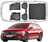 Autofußmatten und Kofferraummattem kompatibel mit VW Passat B8 Variant ab 2015