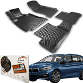 Trimak Autofußmatten kompatibel mit BMW 2er F46 Gran Tourer 2015 - 2022 Auto Allwetter Gummimatten
