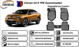Trimak Autofußmatten kompatibel mit Citroën C4 X **kein ë-C4 X** Allwetter Gummimatten