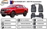 Trimak Autofußmatten kompatibel mit Ford Ranger 2012 - 2022 Auto Allwetter Gummimatten