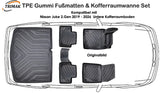 3D Fußmatten & Untere Kofferraumwanne Auto Set Kompatibel mit Nissan Juke 2.Gen 2019 - 2026