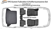 3D Fußmatten & mit Ausbuchtung Kofferraumwanne Auto Set Kompatibel mit Mercedes-Benz A Klasse V199 Sedan Limousine