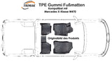 Trimak Autofußmatten kompatibel mit Mercedes-Benz X-Klasse W470 2017 - 2020 Auto Allwetter Gummimatten