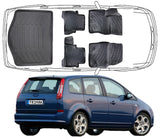 3D Fußmatten & Kofferraumwanne Auto Set Kompatibel mit Ford C-MAX 1.Gen 2003-2010