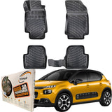 Trimak Autofußmatten kompatibel mit Citroen C3 3.Gen. ab 2017 Auto Allwetter Gummimatten