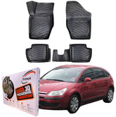 Trimak Autofußmatten kompatibel mit Citroën C4 1.Gen 2004–2010 Auto Allwetter Gummimatten