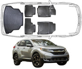 3D Fußmatten & Kofferraumwanne Auto Set Kompatibel mit HONDA CR-V 4.Gen 2012–2018