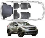 3D Fußmatten & Kofferraumwanne Auto Set Kompatibel mit HONDA CR-V 4.Gen 2012–2018