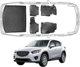 3D Fußmatten & Kofferraumwanne Auto Set Kompatibel mit Mazda CX-5 1. Gen KE 2011–2017