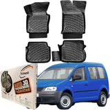 Trimak Autofußmatten kompatibel mit VW CADDY (2004 - 2015) Auto Allwetter Gummimatten