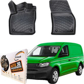 Trimak Autofußmatten kompatibel mit VW Caddy V Cargo Typ SB ab 2020 Auto Allwetter Gummimatten
