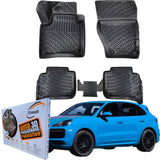 Trimak Autofußmatten kompatibel mit Porsche Cayenne 3.Gen (Typ PO536) ab 2017 Auto Allwetter Gummimatten