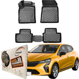 Trimak Autofußmatten kompatibel mit RENAULT Clio V & Clio 5 E-Tech ab 2019 Auto Allwetter Gummimatten