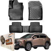 Trimak Autofußmatten kompatibel mit Toyota Corolla Cross ab 2020 Auto Allwetter Gummimatten