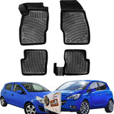 Trimak Autofußmatten kompatibel mit OPEL CORSA D&E 2006 - 2019 Auto Allwetter Gummimatten