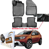 Trimak Autofußmatten kompatibel mit DACIA Duster 4x4 2.Gen. 2018-2024 Beifahrersitz mit Ablagefächern Auto Allwetter Gummimatten