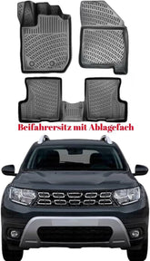Rizline kompatibel mit DACIA Duster 4x4 2.Gen. 2018-2024 Beifahrersitz mit Ablagefächern Autofußmatten